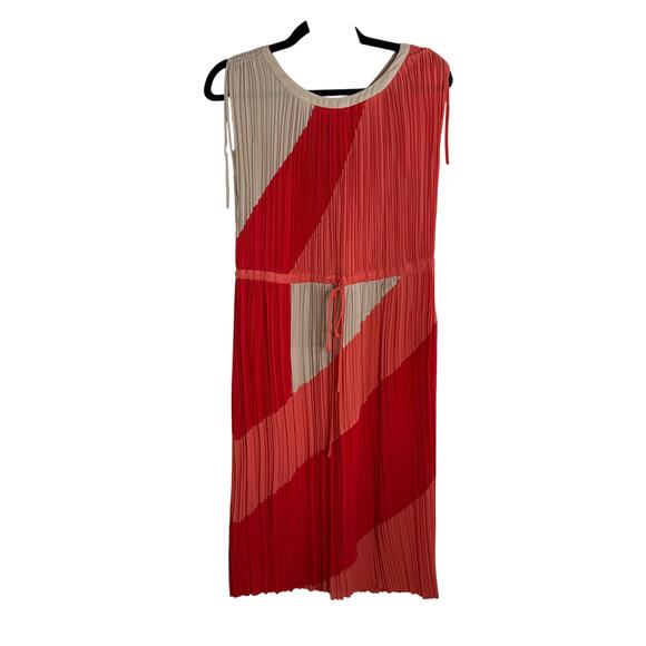BCBG MaxAzria Hailey Dress Women's Small Color Block Pleated Redberry - Picture 1 of 5